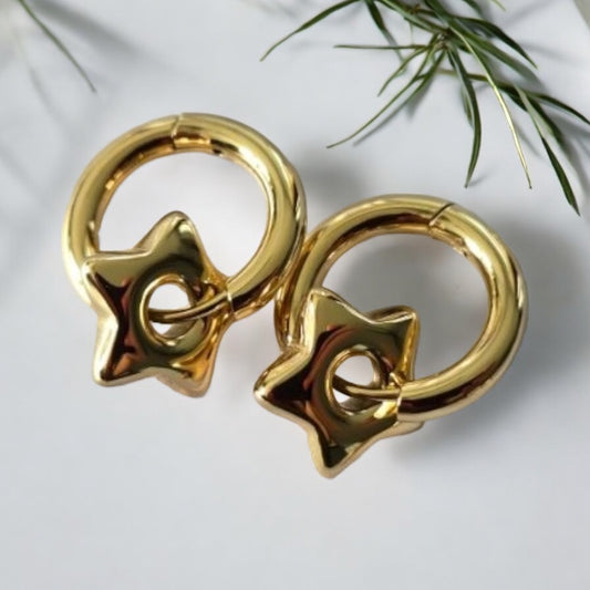Pantallas de estrelas colgantes / Hoops de estrella ⭐️